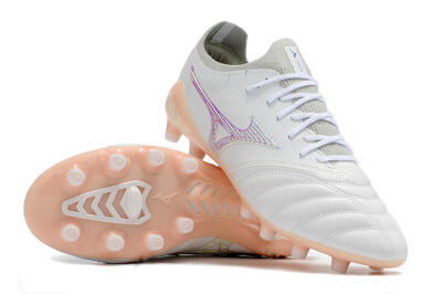 Mizuno Morelia Neo 3 FG Low-Tops Soccer Cleats - White/Blue/Pink