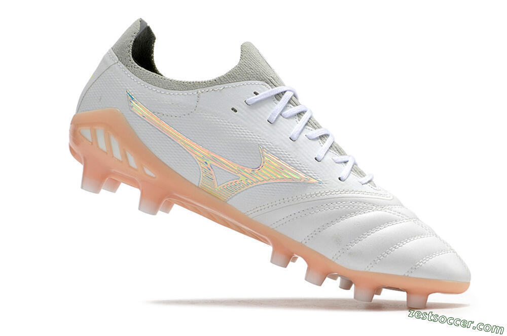 Mizuno Morelia Neo 3 FG Low-Tops Soccer Cleats - White/Blue/Pink 4