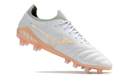 Mizuno Morelia Neo 3 FG Low-Tops Soccer Cleats - White/Blue/Pink
