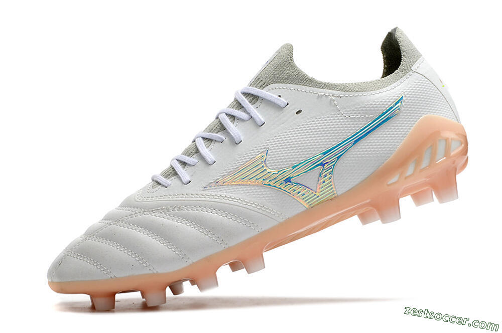 Mizuno Morelia Neo 3 FG Low-Tops Soccer Cleats - White/Blue/Pink 5