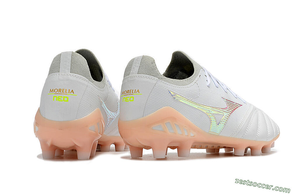 Mizuno Morelia Neo 3 FG Low-Tops Soccer Cleats - White/Blue/Pink 6