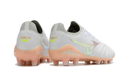 Mizuno Morelia Neo 3 FG Low-Tops Soccer Cleats - White/Blue/Pink