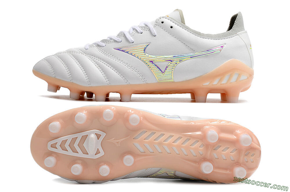 Mizuno Morelia Neo 3 FG Low-Tops Soccer Cleats - White/Pink 1
