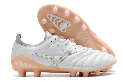 Mizuno Morelia Neo 3 FG Low-Tops Soccer Cleats - White/Pink