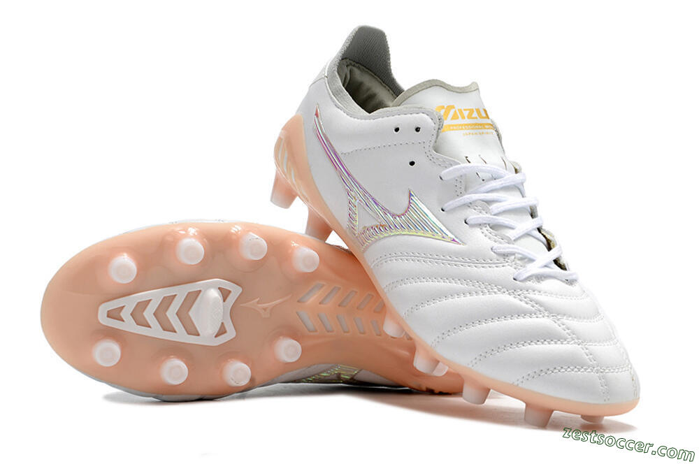 Mizuno Morelia Neo 3 FG Low-Tops Soccer Cleats - White/Pink 3