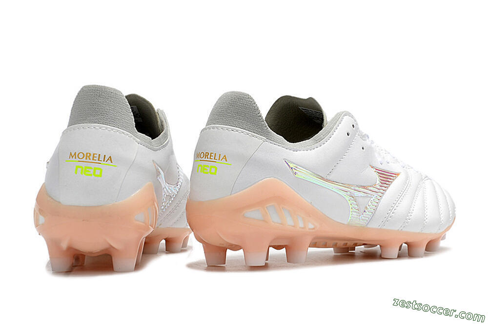 Mizuno Morelia Neo 3 FG Low-Tops Soccer Cleats - White/Pink 6