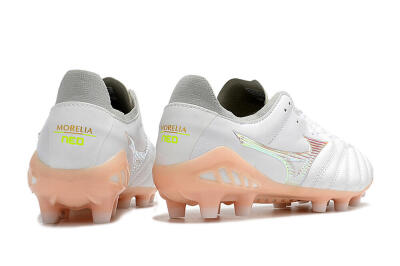 Mizuno Morelia Neo 3 FG Low-Tops Soccer Cleats - White/Pink