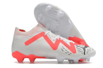 Puma Future Ultimate FG Low-Tops Soccer Cleats - White/Red/Black