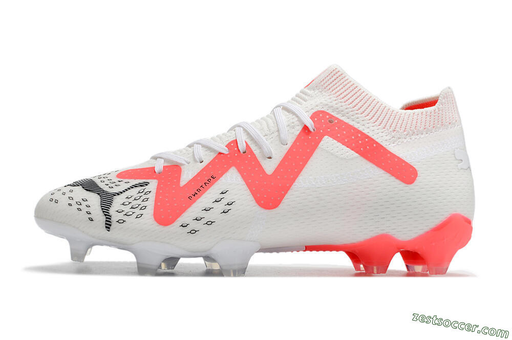 Puma Future Ultimate FG Low-Tops Soccer Cleats - White/Red/Black 2