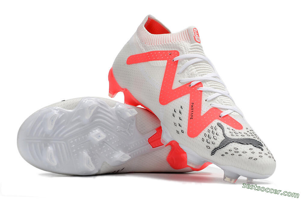 Puma Future Ultimate FG Low-Tops Soccer Cleats - White/Red/Black 3