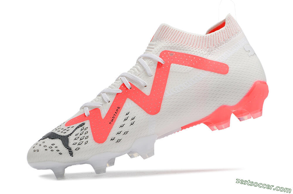 Puma Future Ultimate FG Low-Tops Soccer Cleats - White/Red/Black 5