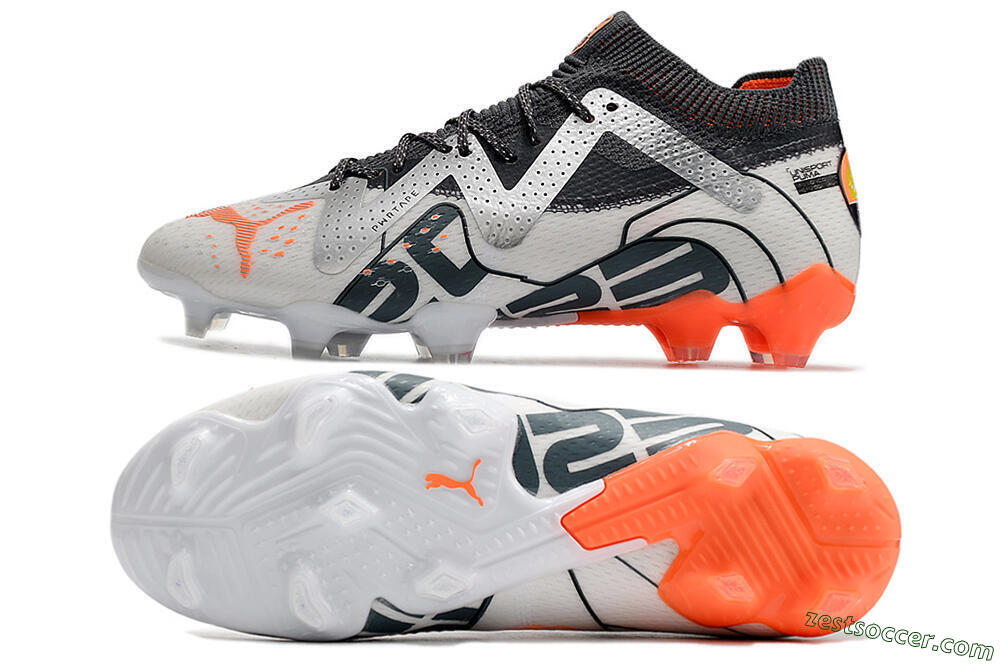 Puma Future Ultimate FG Low-Tops Soccer Cleats - White/Silver/Black 1