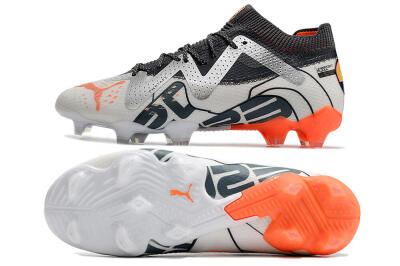 Puma Future Ultimate FG Low-Tops Soccer Cleats - White/Silver/Black
