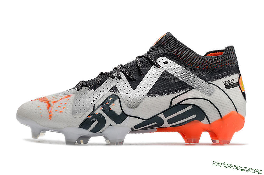 Puma Future Ultimate FG Low-Tops Soccer Cleats - White/Silver/Black 2