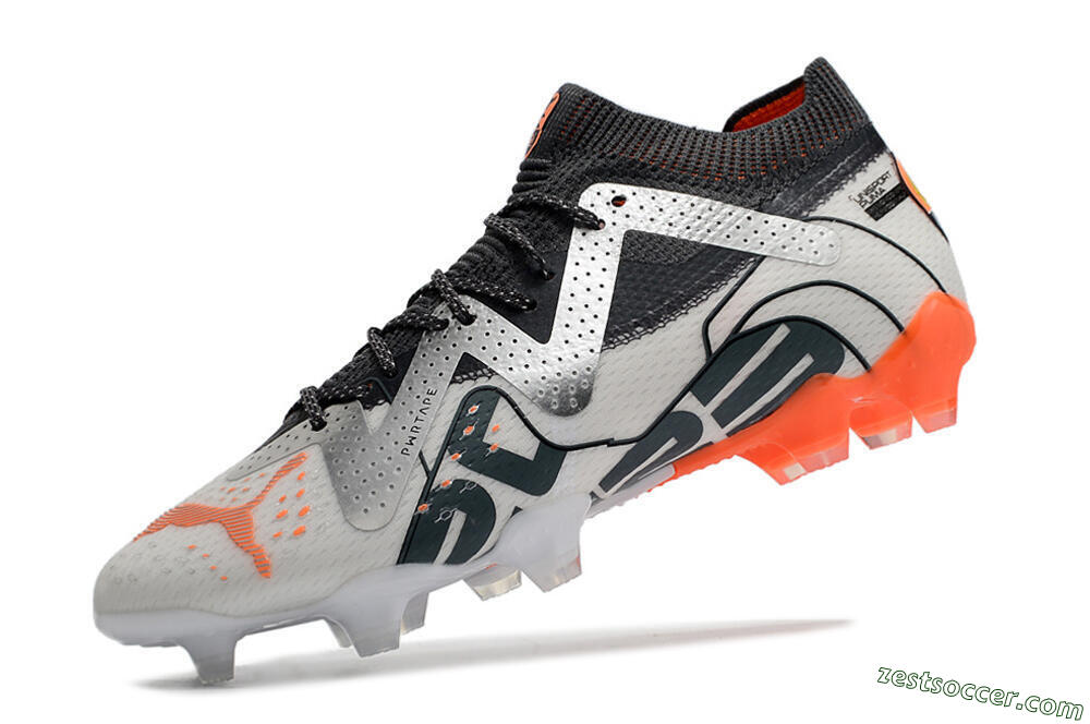 Puma Future Ultimate FG Low-Tops Soccer Cleats - White/Silver/Black 5