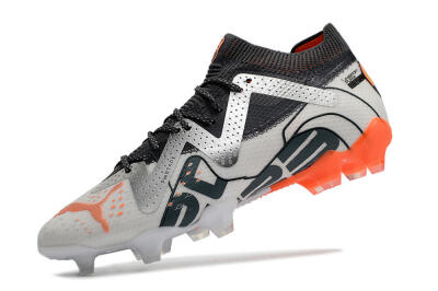 Puma Future Ultimate FG Low-Tops Soccer Cleats - White/Silver/Black