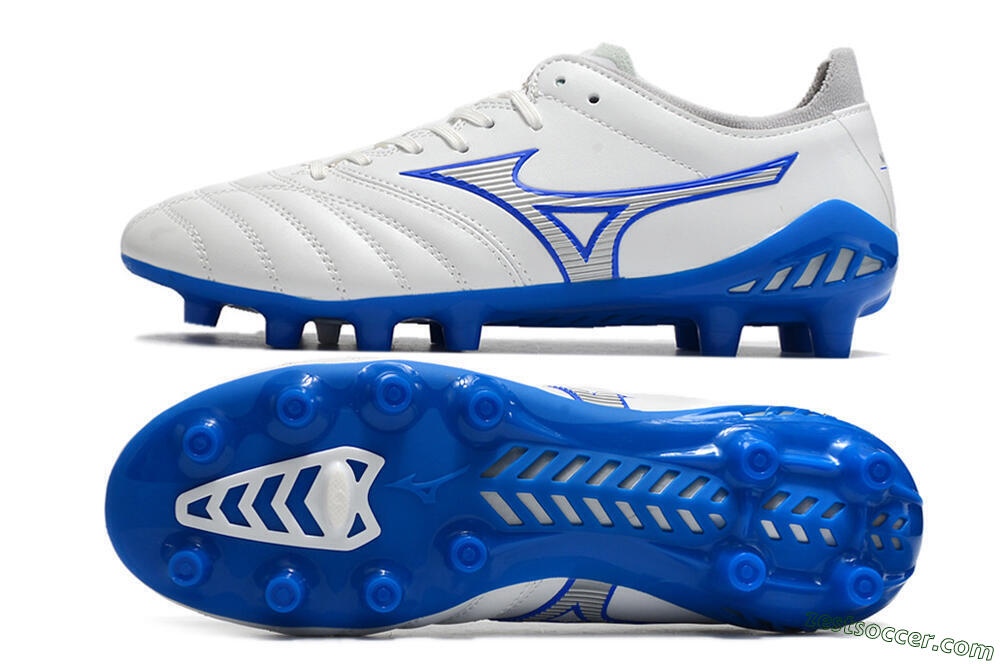 Mizuno Morelia Neo 3 Pro FG Low-Tops Soccer Cleats - White/Blue 1