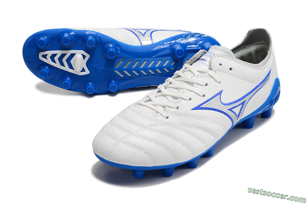 Mizuno Morelia Neo 3 Pro FG Low-Tops Soccer Cleats - White/Blue 3