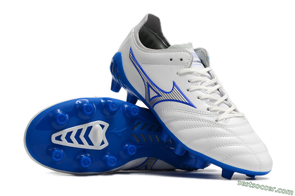 Mizuno Morelia Neo 3 Pro FG Low-Tops Soccer Cleats - White/Blue 4