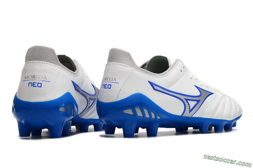 Mizuno Morelia Neo 3 Pro FG Low-Tops Soccer Cleats - White/Blue 8