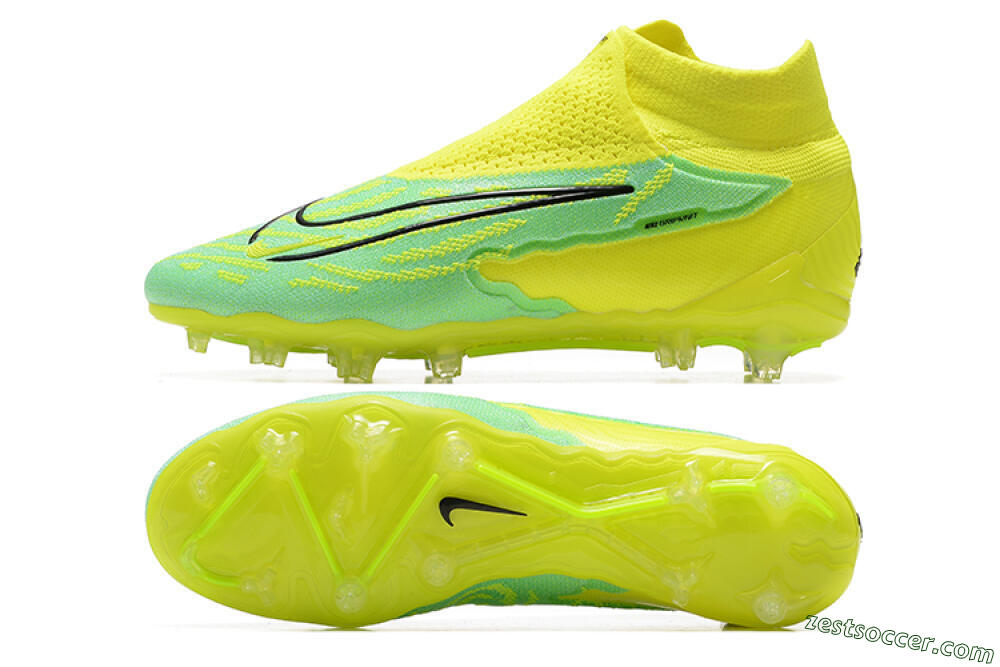 Nike Phantom GX Elite DF Link FG High-Tops Soccer Cleats - Yellow/Green/Black 1