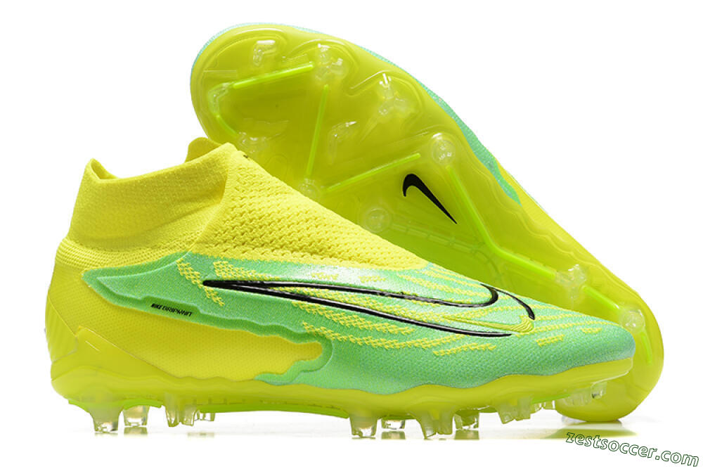 Nike Phantom GX Elite DF Link FG High-Tops Soccer Cleats - Yellow/Green/Black 0