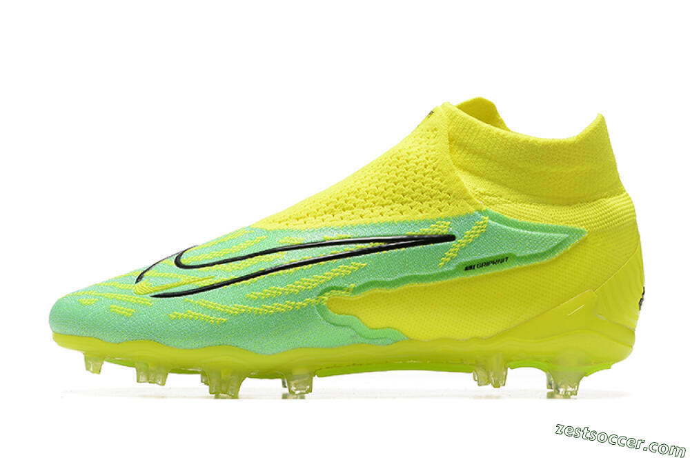 Nike Phantom GX Elite DF Link FG High-Tops Soccer Cleats - Yellow/Green/Black 2