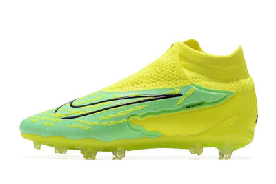 Nike Phantom GX Elite DF Link FG High-Tops Soccer Cleats - Yellow/Green/Black
