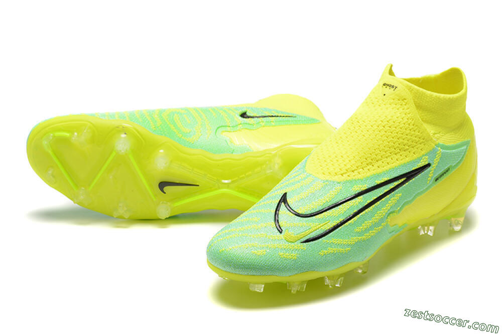 Nike Phantom GX Elite DF Link FG High-Tops Soccer Cleats - Yellow/Green/Black 3