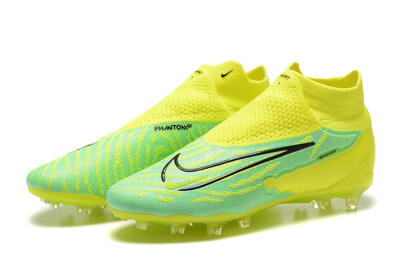Nike Phantom GX Elite DF Link FG High-Tops Soccer Cleats - Yellow/Green/Black