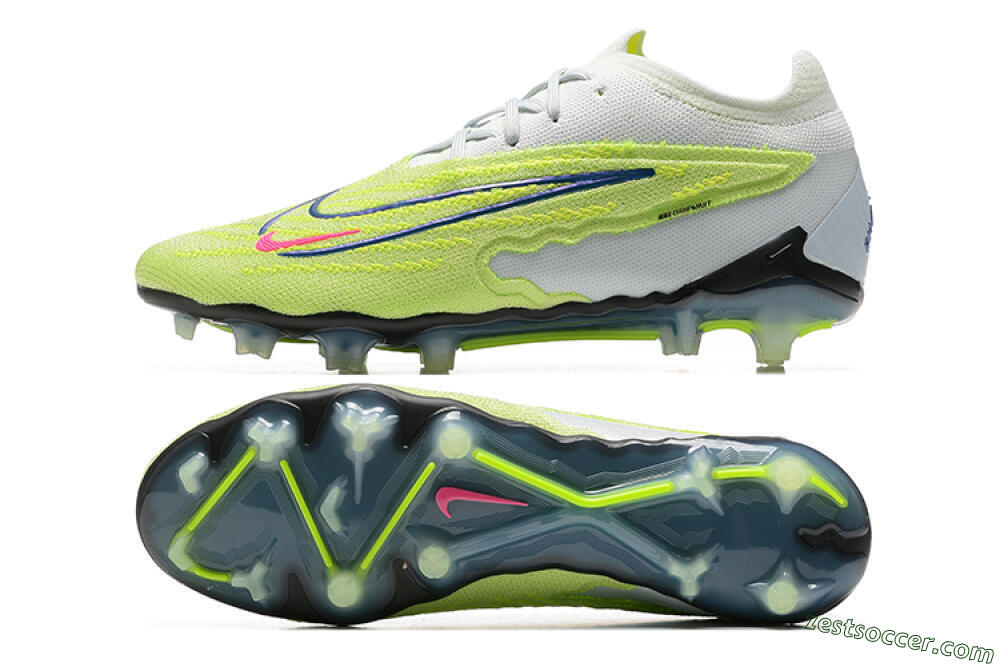 Nike Phantom GX Elite FG Low-Tops Soccer Cleats - Green/White/Blue 1