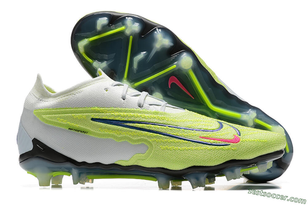 Nike Phantom GX Elite FG Low-Tops Soccer Cleats - Green/White/Blue 0