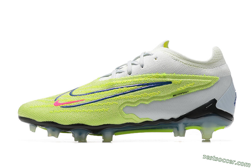 Nike Phantom GX Elite FG Low-Tops Soccer Cleats - Green/White/Blue 2