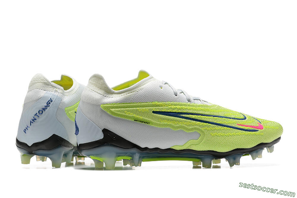 Nike Phantom GX Elite FG Low-Tops Soccer Cleats - Green/White/Blue 8