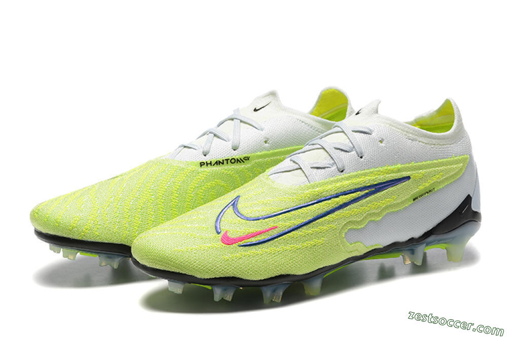 Nike Phantom GX Elite FG Low-Tops Soccer Cleats - Green/White/Blue 9