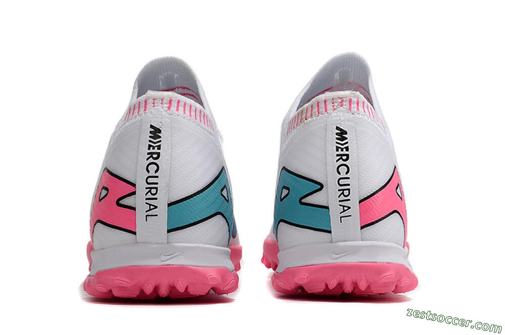 Nike Mercurial Vapor 15 Elite TF Low-Tops Soccer Shoes - White/Pink 5