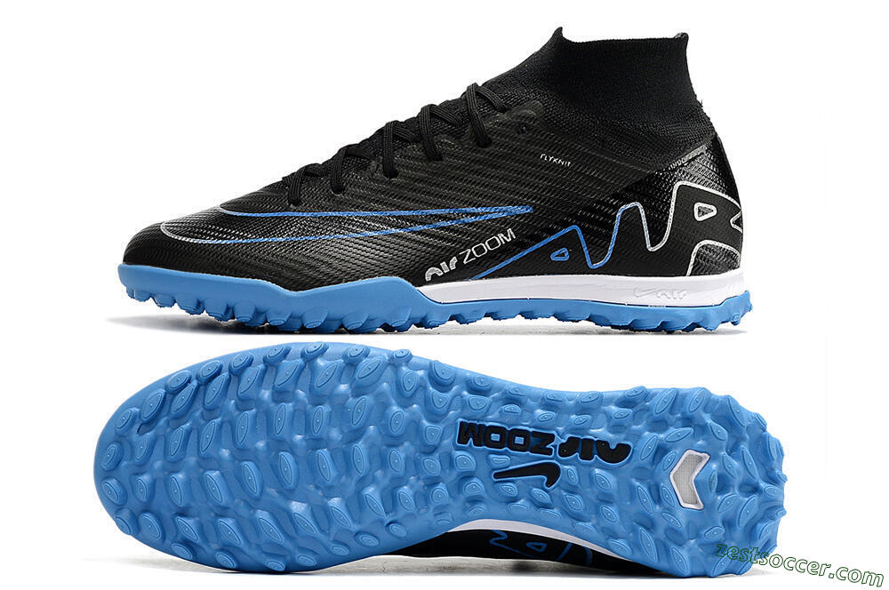 Nike Mercurial Superfly 9 Elite TF High-Tops Soccer Shoes - Black/Blue 1