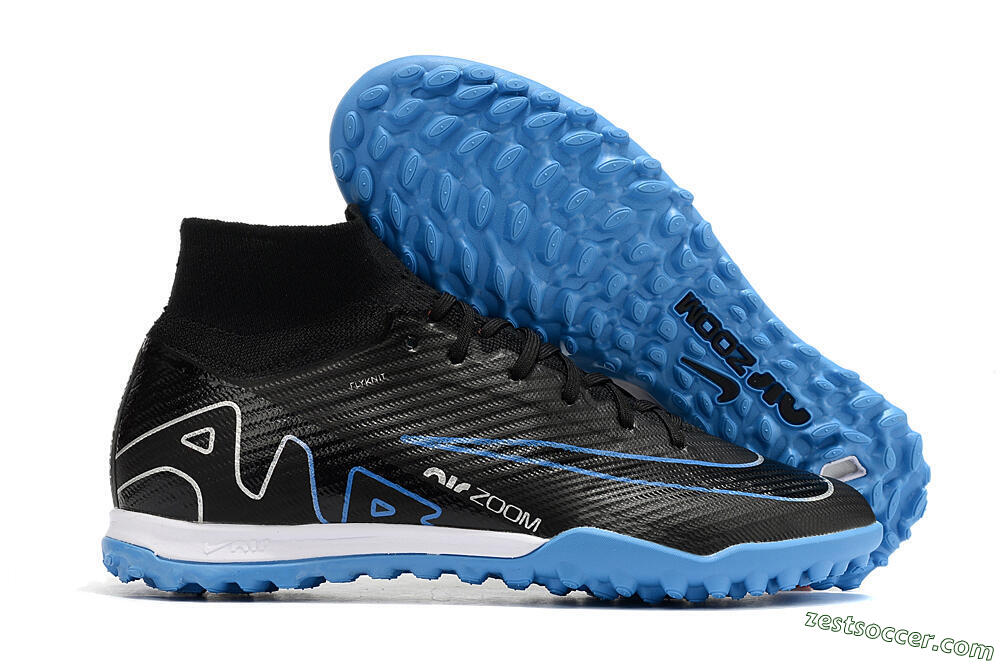 Nike Mercurial Superfly 9 Elite TF High-Tops Soccer Shoes - Black/Blue 0