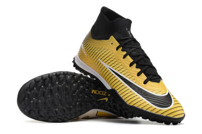 Nike Mercurial Superfly 9 Elite TF High-Tops Soccer Shoes - Gold/Black/Silver