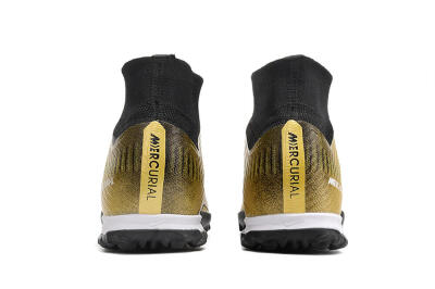 Nike Mercurial Superfly 9 Elite TF High-Tops Soccer Shoes - Gold/Black/Silver