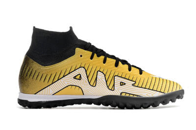 Nike Mercurial Superfly 9 Elite TF High-Tops Soccer Shoes - Gold/Black/Silver