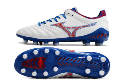 Mizuno Morelia Neo 3 Pro Japan FG Low-Tops Soccer Cleats - White/Red/Blue