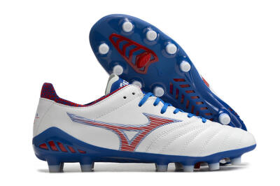 Mizuno Morelia Neo 3 Pro Japan FG Low-Tops Soccer Cleats - White/Red/Blue