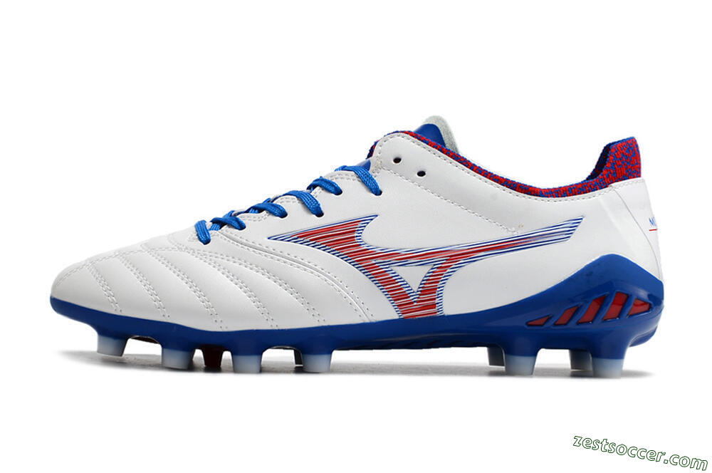 Mizuno Morelia Neo 3 Pro Japan FG Low-Tops Soccer Cleats - White/Red/Blue 2