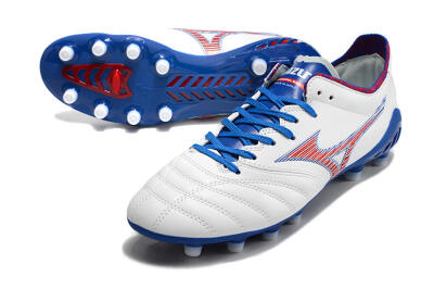 Mizuno Morelia Neo 3 Pro Japan FG Low-Tops Soccer Cleats - White/Red/Blue