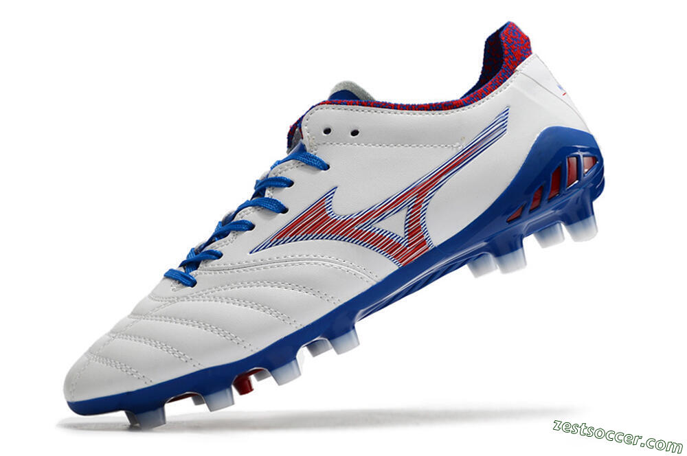 Mizuno Morelia Neo 3 Pro Japan FG Low-Tops Soccer Cleats - White/Red/Blue 7