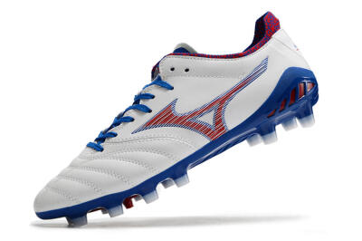 Mizuno Morelia Neo 3 Pro Japan FG Low-Tops Soccer Cleats - White/Red/Blue