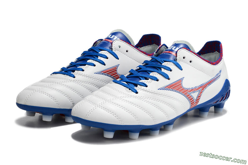 Mizuno Morelia Neo 3 Pro Japan FG Low-Tops Soccer Cleats - White/Red/Blue 9