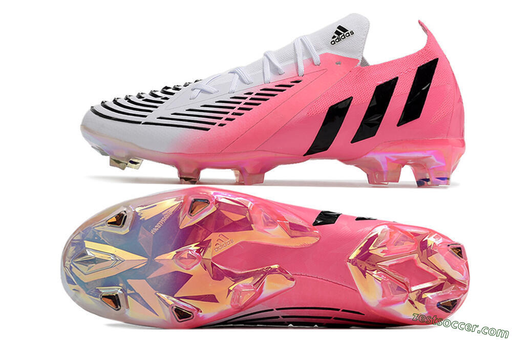 Adidas Predator Edge.1 FG Low-Tops Soccer Cleats - White/Pink/Black 1