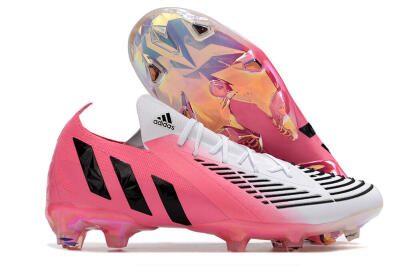 Adidas Predator Edge.1 FG Low-Tops Soccer Cleats - White/Pink/Black